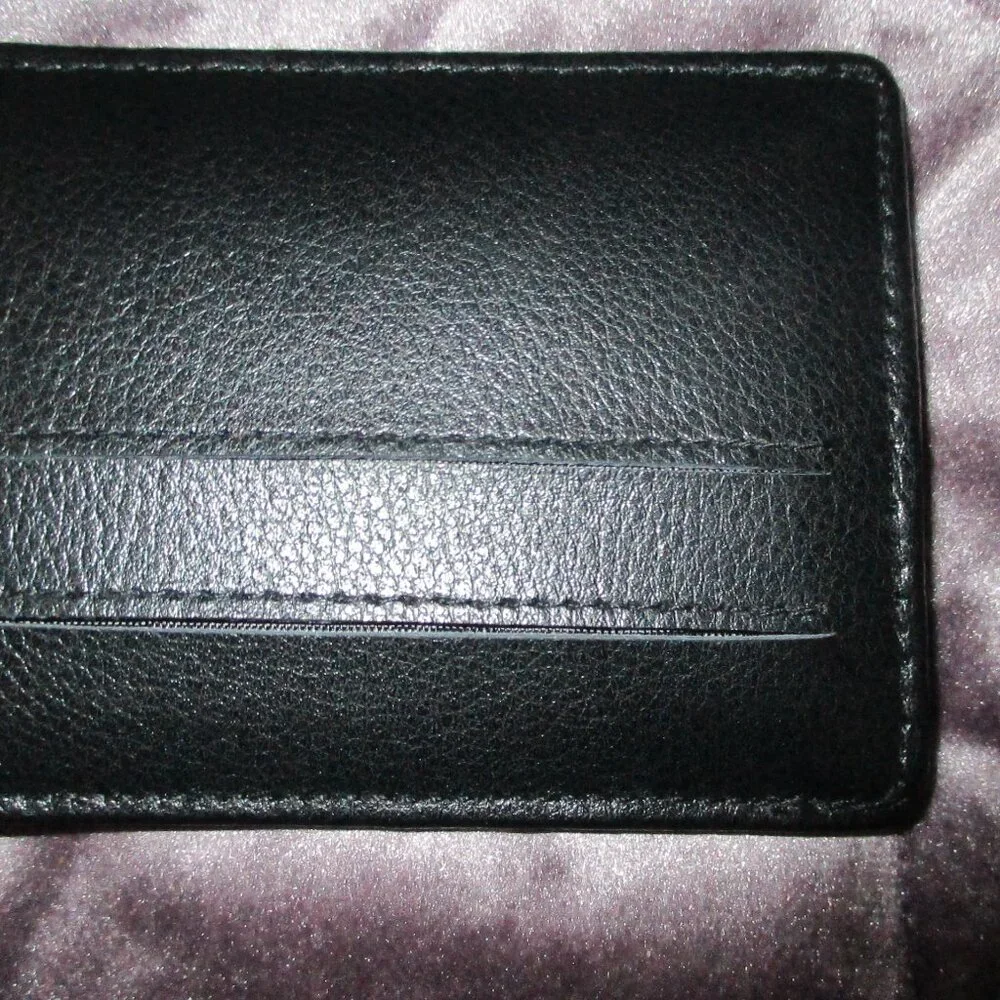 NEW AMERICAN COIN TREASURES BLACK LEATHER  MONEY CLIP WITH BUFFALO NICKLE